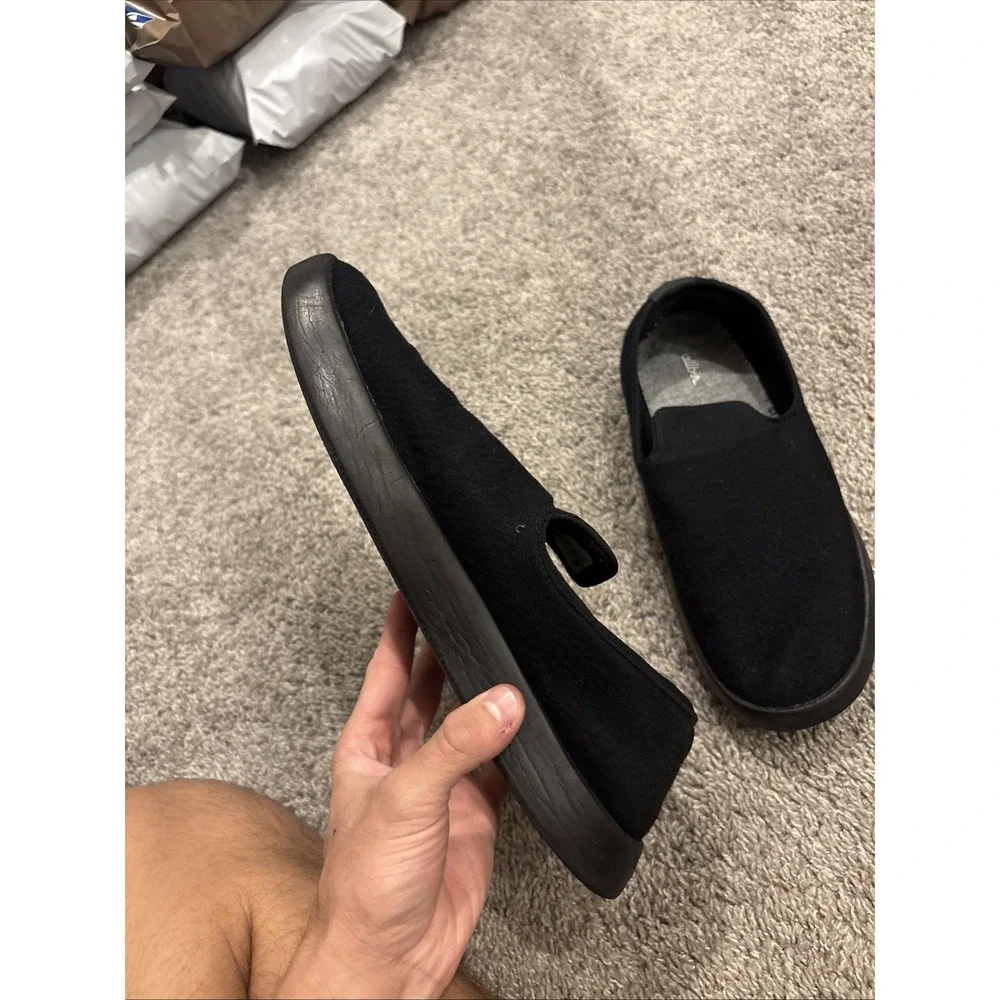 Allbirds Wool Lounger Shoes Men's 11 All Black Merino Slip On Sneakers Loafers
